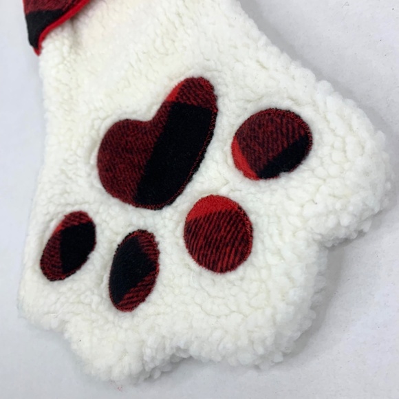 Dog Cat Paw red plaid Holiday Christmas Stocking & 2 Animal photo frame ornament - Picture 11 of 16